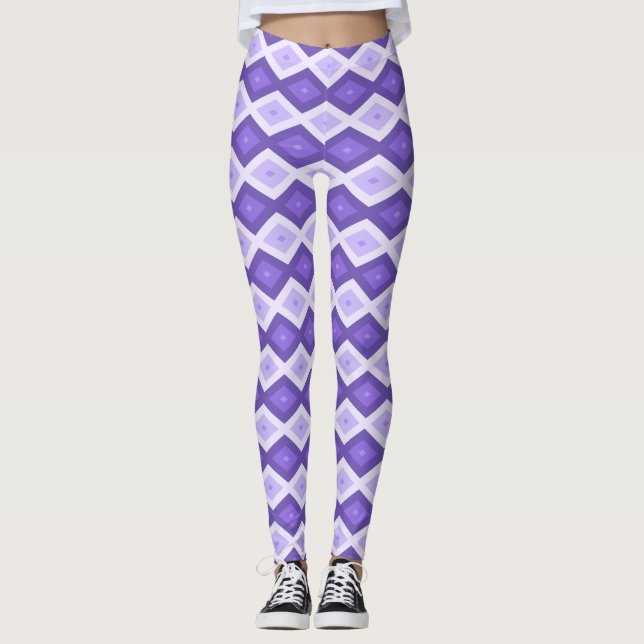 Violet diamant mönster leggings (Framsida)