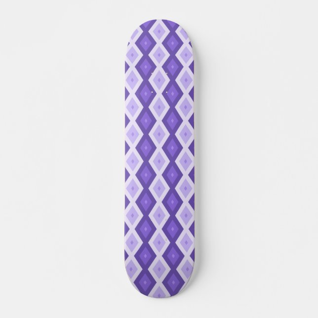 Violet diamant mönster mini skateboard bräda 18,5 cm (Framsida)