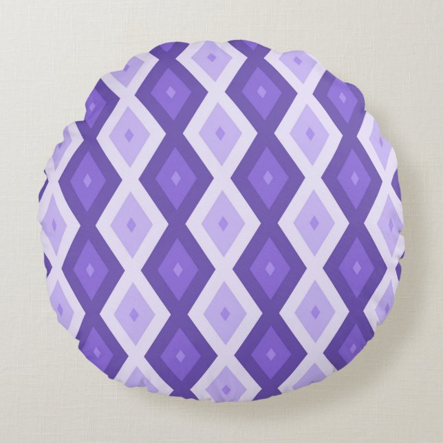 Violet diamant mönster rund kudde (Framsidan)