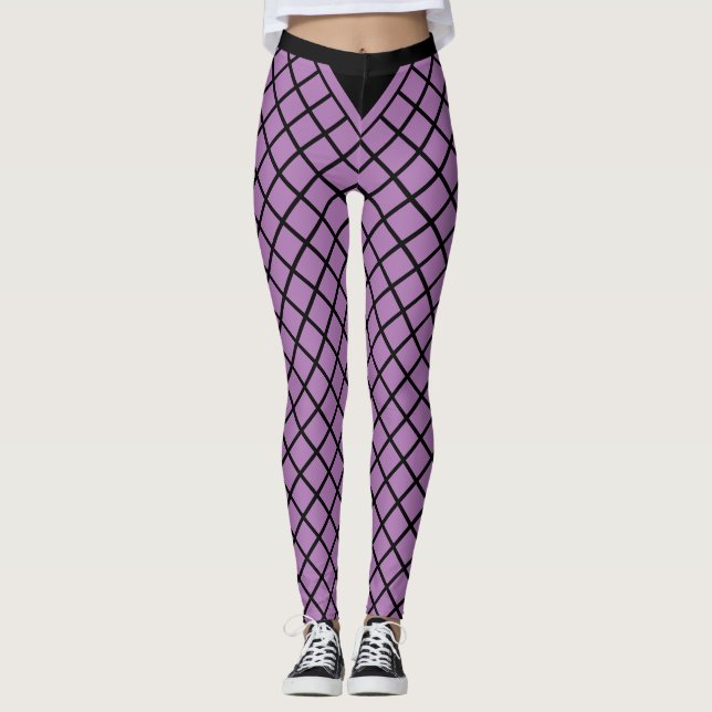Violet Diamond Mönster Leggings (Framsida)