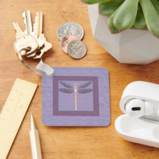 Violet Dragonfly Keychain Nyckelring