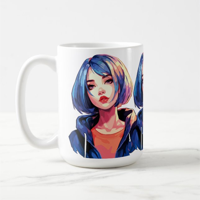 Violet Dream: Anime-tjej i stilfull klänning Kaffemugg (Vänster)