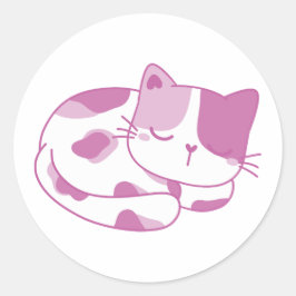 Violet Dreams: Sleeping Kitten Runt Klistermärke