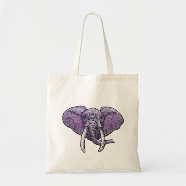Violet Elephant Ansikte Tygkasse (Framsidan)