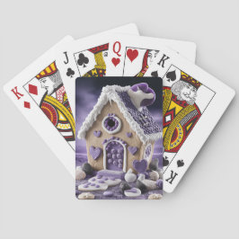 Violet Enchanted Gingerbread House Playing Cards Casinokort