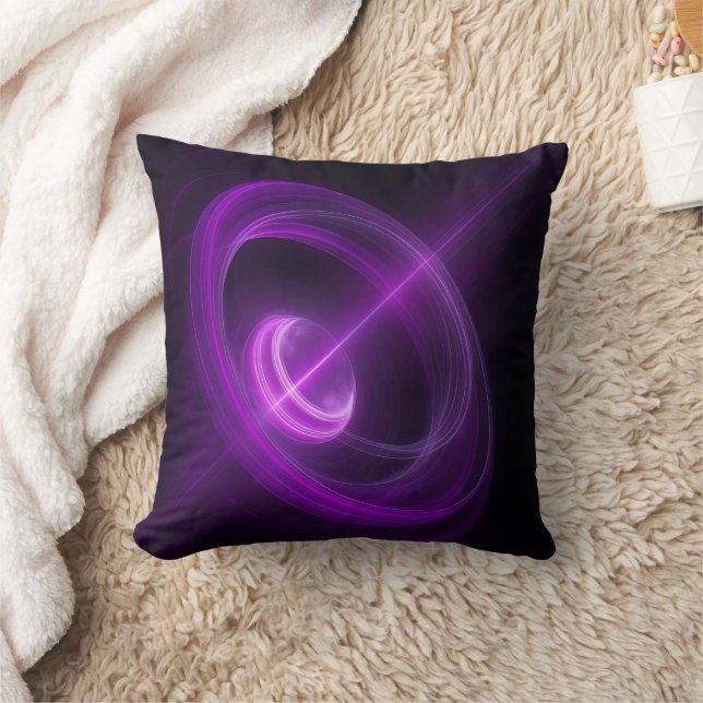 Violet Energy Vortex Throw Pillow Kudde (Filt)