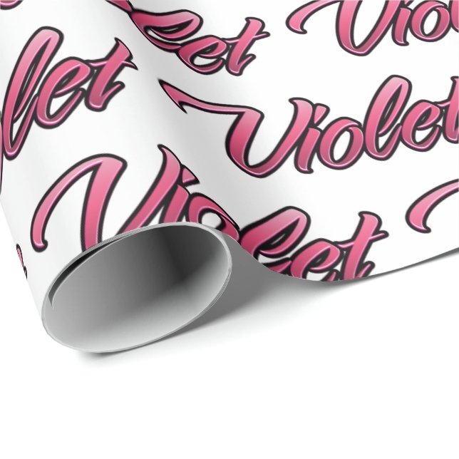 Violet faded pink personalisiertes Geschenkpapier Presentpapper (Rullad Hörn)