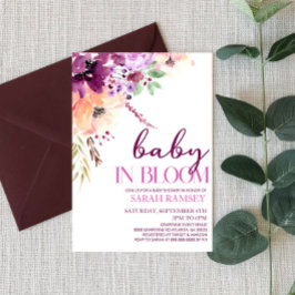 Violet Fall Blommigt Baby i Bloom Baby Shower Inbjudningar