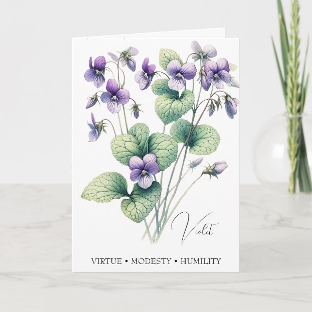 Violet Februarifödelsedag, födelsedagskort Kort (Framsida)