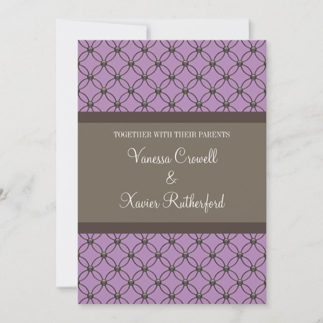 Violet Finare Lattice Wedding bjudande Inbjudningar (Framsida)