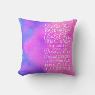 Violet Fire Inspirational Prayer Pruple Kudde