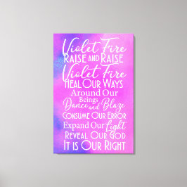 Violet Fire Prayer: Andlig Positive Energy Art Canvastryck