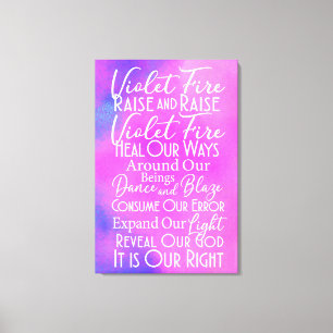 Violet Fire Prayer: Andlig Positive Energy Art Canvastryck