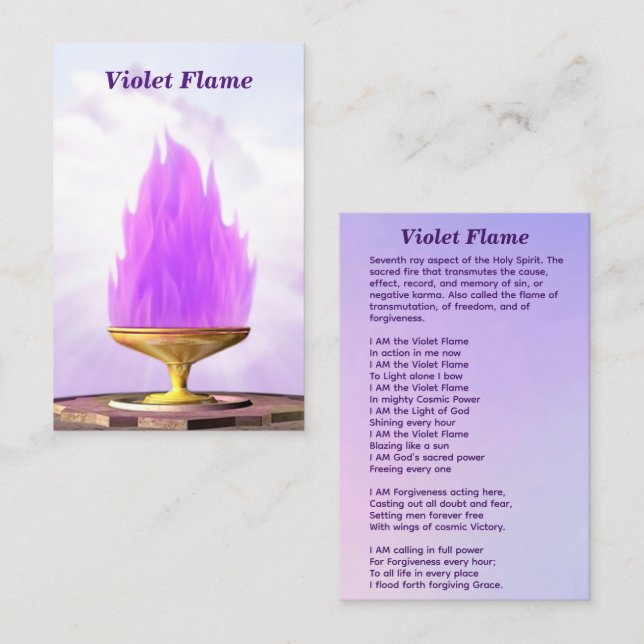 Violet Flame Chalice Visitkort (Fram/baksida)