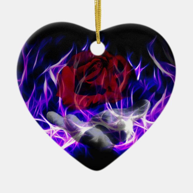 Violet flame ro och Gods hand Julgransprydnad Keramik (Framsidan)