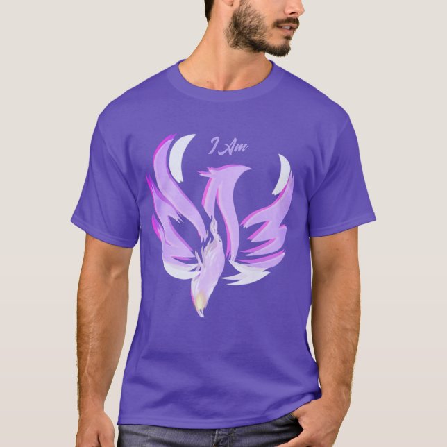 VIOLET FLAMMA JAG ÄR - ELDFAGEL UPPSTIGANDE T SHIRT (Framsida)
