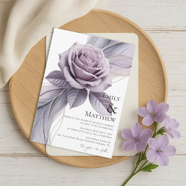 Violet Floral Wedding Invitation Inbjudningar