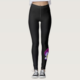 Violet Flower lecna Leggings