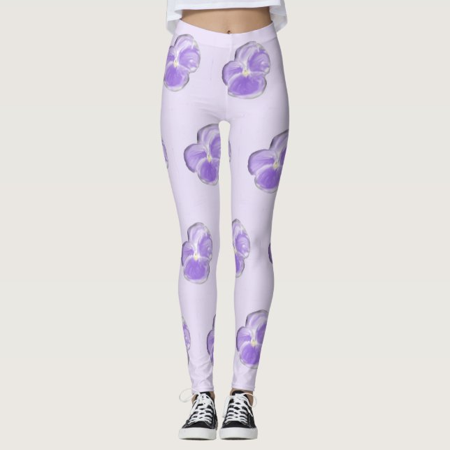 Violet Flower Leggings (Framsida)