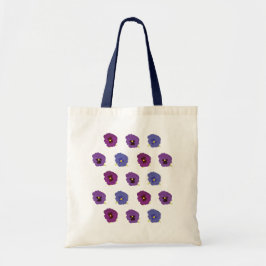 Violet Flower Mönster Tote Bag Tygkasse