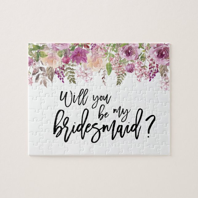 Violet Flowers | Bridesmaid Frieri Puzzle Pussel (Horisontell)