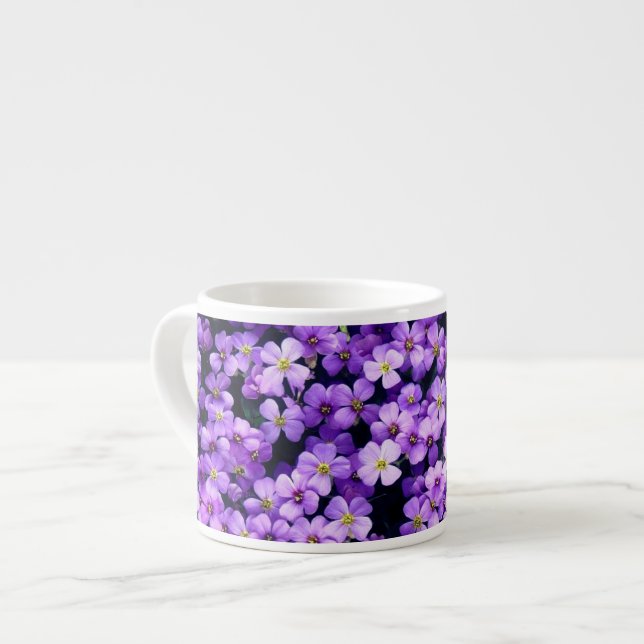 Violet Flowers Espresso Kopp Espressomugg (Framsida vänster)