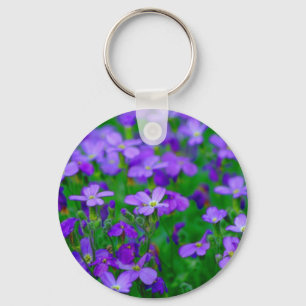 Violet Flowers Keychain Nyckelring