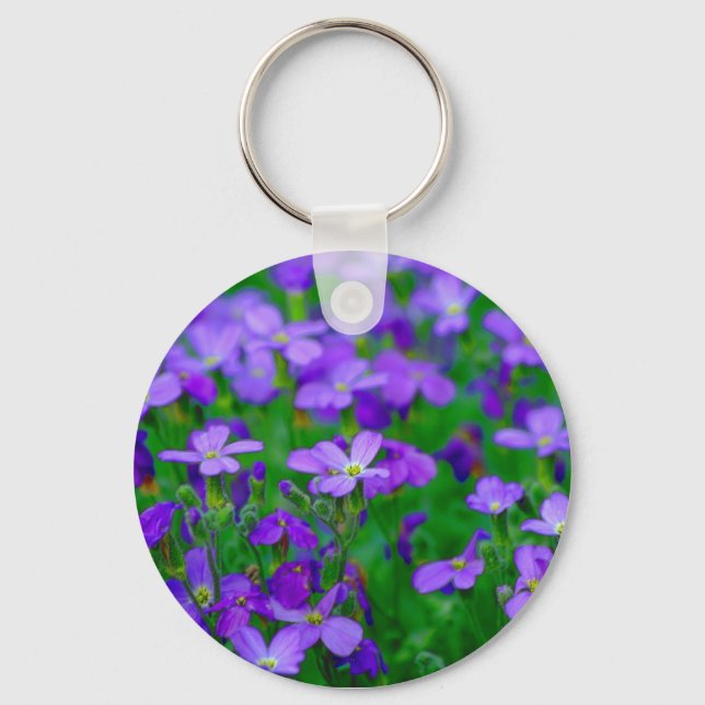 Violet Flowers Keychain Nyckelring (Framsida)