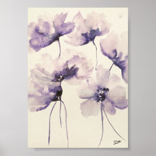 Violet Flowers Premium 5x7 Poster av Canvas Gloss