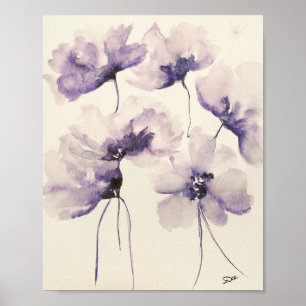 Violet Flowers Premium 8x10 Poster av arbetsytans 