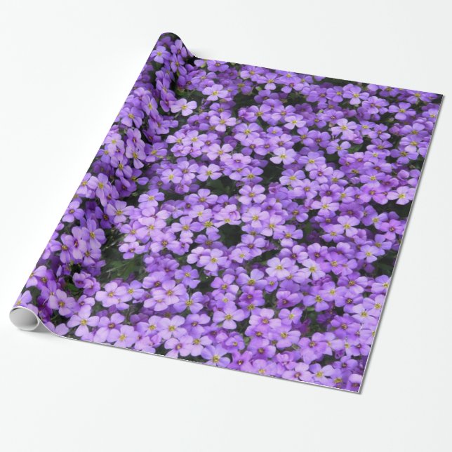 Violet Flowers Presentpapper (Utrullad)