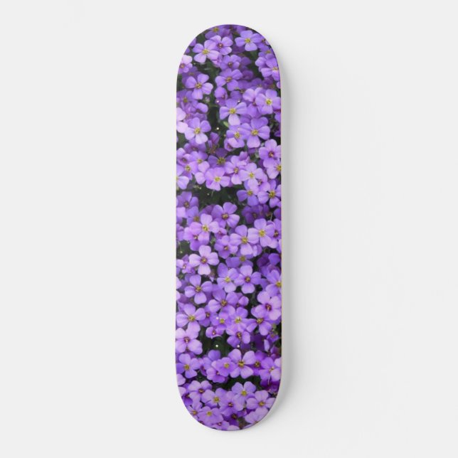 Violet Flowers - Vår Mini Skateboard Bräda 18,5 Cm (Framsida)