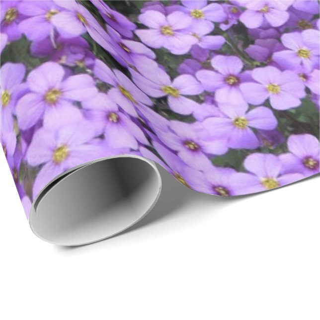 Violet Flowers Wrapping Papper Violets Presentpapper (Rullad Hörn)