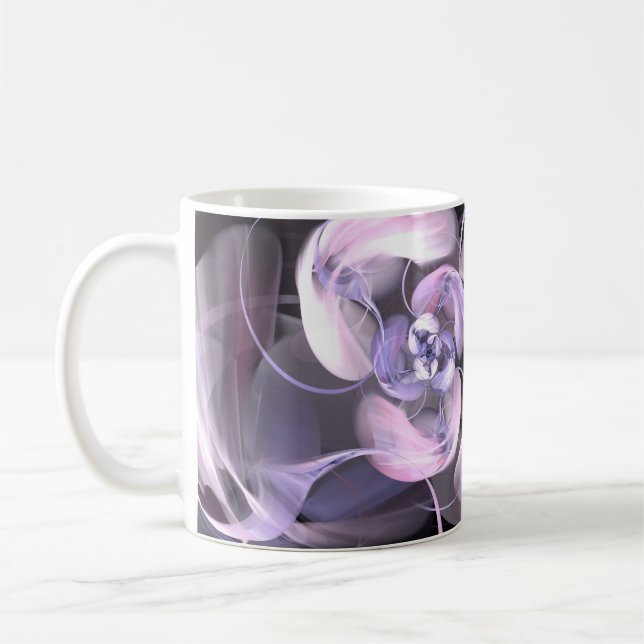 Violet Fractal Flower Kaffemugg (Vänster)