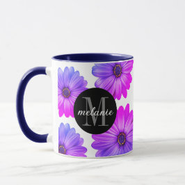 Violet Fuchsia-Daisy Lägg till ditt namn och din f Mugg