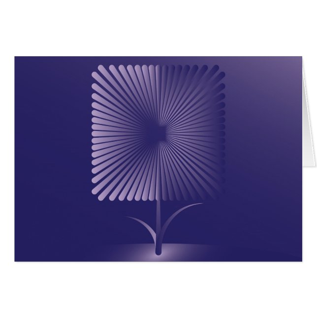 Violet fyrkantig blomma hälsningskort (Framsidan Horizontal)