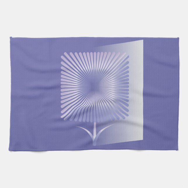 Violet fyrkantig blomma kökshandduk (Horisontell)