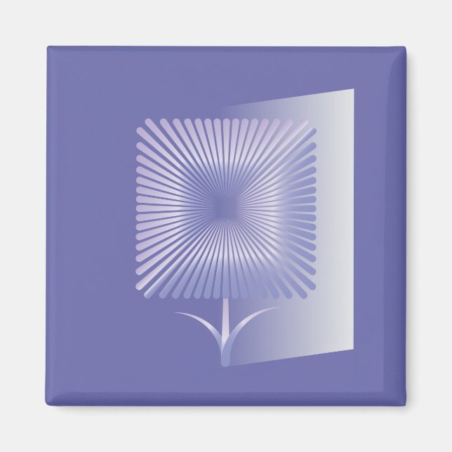 Violet fyrkantig blomma magnet (Framsidan)