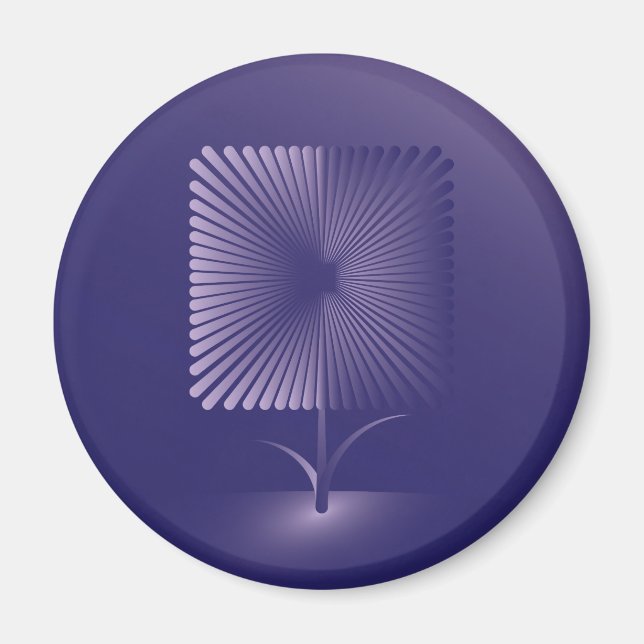 Violet fyrkantig blomma magnet (Framsidan)