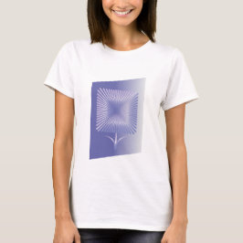 Violet fyrkantig blomma t shirt