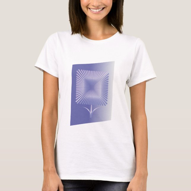Violet fyrkantig blomma t shirt (Framsida)