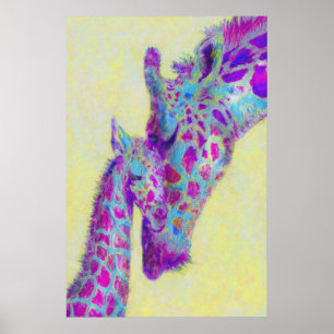 violet giraffes-utskrift poster
