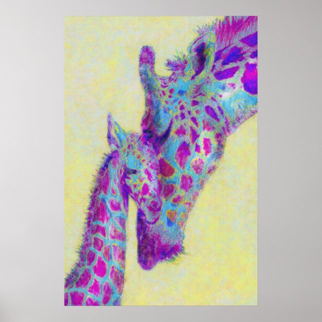 violet giraffes-utskrift poster (Framsidan)