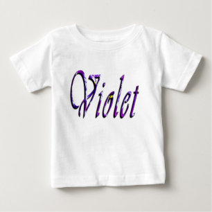 Violet, Girls Namn, Logotyp, Baby White T-shirt