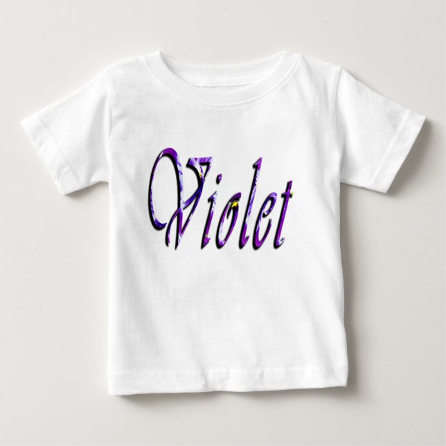 Violet, Girls Namn, Logotyp, Baby White T-shirt (Framsida)