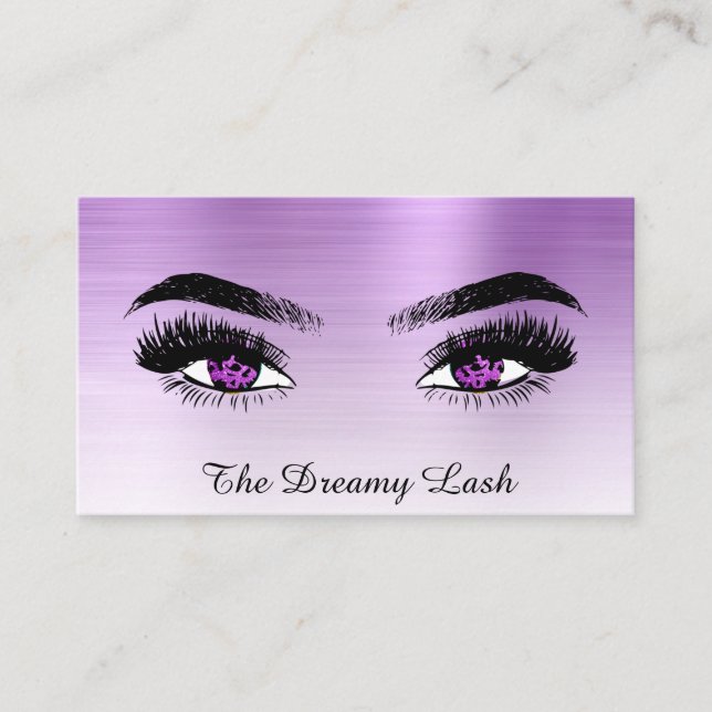 *~* VIOLET Glitter Lash QR Brows Extensions Visitkort (Framsida)