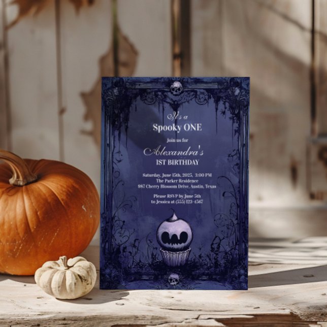 Violet Gothic Spooky En födelsedag Inbjudningar (Skapare uppladdad)