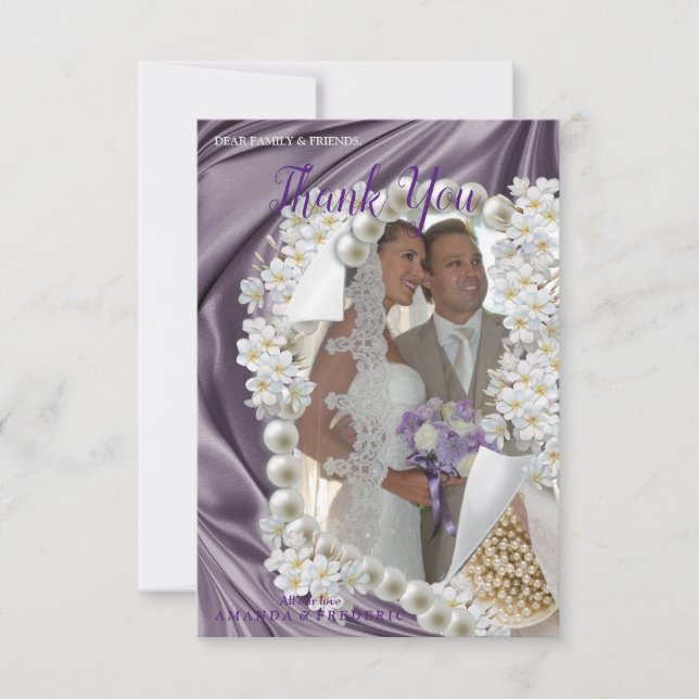 Violet,Grönt,Blått,guld Silke &BröllopetTack OSA Kort (Framsida)