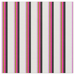 Violet, Grönt, djup Rosa, Svartvit Linjer Tyg