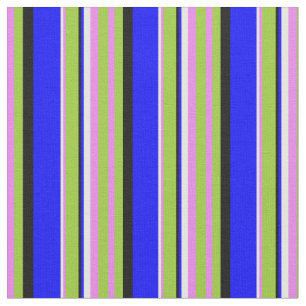 Violet, Grönt, Svart, Blå och vit Färgad Linjer Tyg